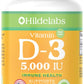 Vitamin D3 5000 IU Veggie Caps 90ct - Immune System Support - Bone Health