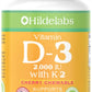 Vitamin D3 2000 IU with Vitamin K2 Chewable Cherry Flavored 90ct - Immune System Support - Bone Health
