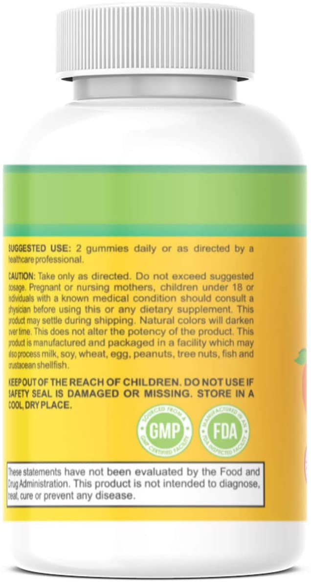 Vitamin D3 2000 IU Per Serving Gummies Peach Mango Strawberry Flavored 90ct - Immune System Support - Bone Health