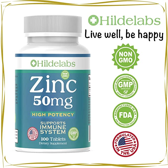Zinc 50mg High Potency 100ct - Immune System Support