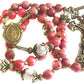 Sacred Heart of Jesus Stone and Crystal Rosary and Bracelet Deluxe Boxed Set - Catholic Rosary - Rosarios Catolicos - Catholic Gifts Women - Regalos Catolicos
