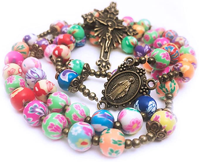 Miraculous Medal Colorful Rosary - Catholic Rosary - Rosarios Catolicos - Catholic Gifts Women - Regalos Catolicos Para Mujer