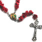 Risen Rosaries - Rosary Beads Necklace for Women - Catholic Communion Gift - Red Rose Garden Rosary - Free Velvet Pouch