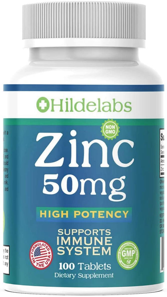 Zinc 50mg High Potency 100ct - Immune System Support