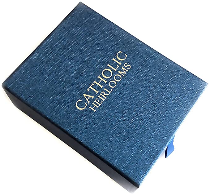 Sacred Heart of Jesus Stone and Crystal Rosary and Bracelet Deluxe Boxed Set - Catholic Rosary - Rosarios Catolicos - Catholic Gifts Women - Regalos Catolicos